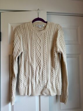 Amazon Essentials Cream Cable Knit Pullover Sweater